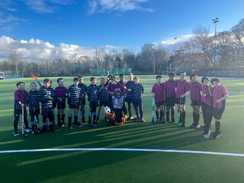 Belhaven Hill School Boys' Hockey Team in match against Fettes
