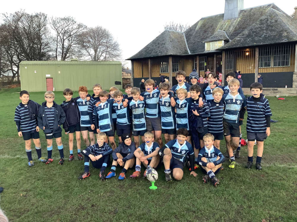 Belhaven Hill Prep School in East Lothian Under 13 Boys’ Rugby players in action